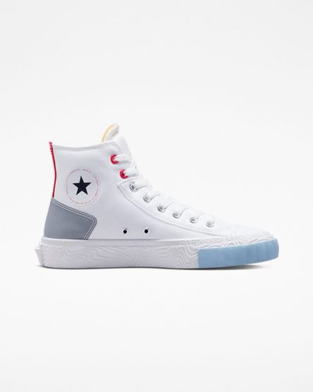 Women's Converse Chuck Taylor Alt Star Reflective Shine High Top Shoes White / Red / Blue | AU 01CE5N